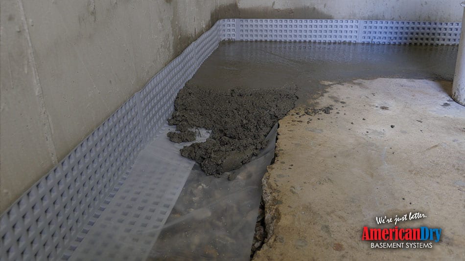 Supercrete mends to an old concrete basement slab.