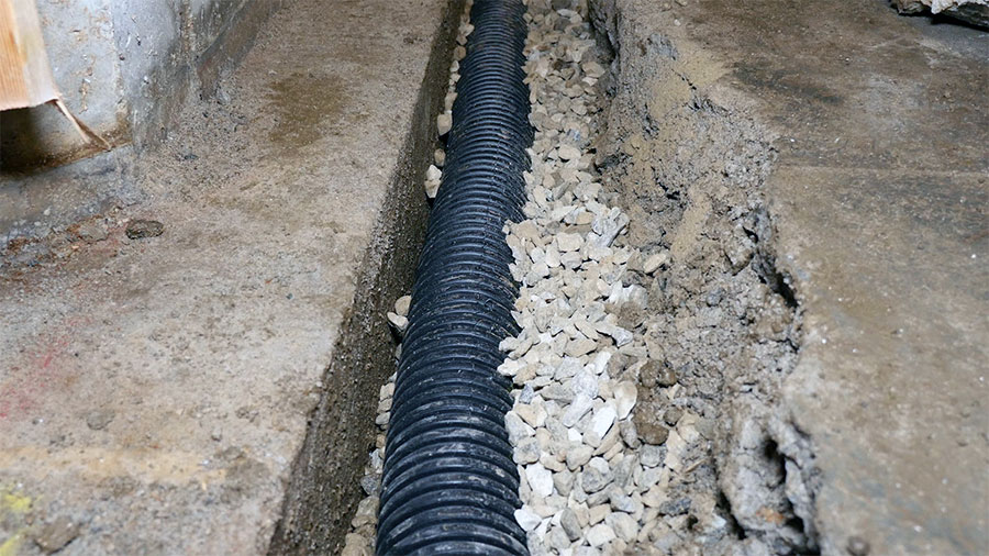 basement french drains trench