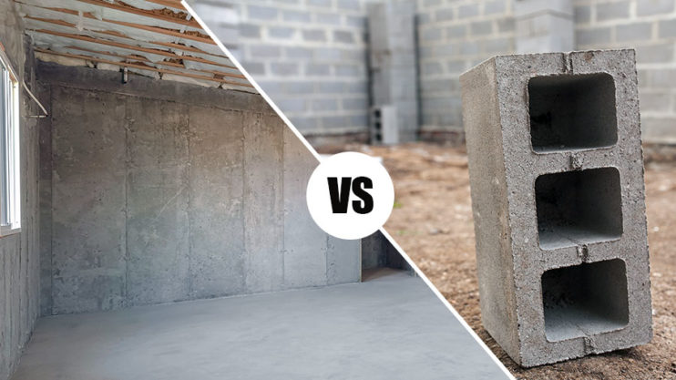 poured concrete walls vs block wall foundations