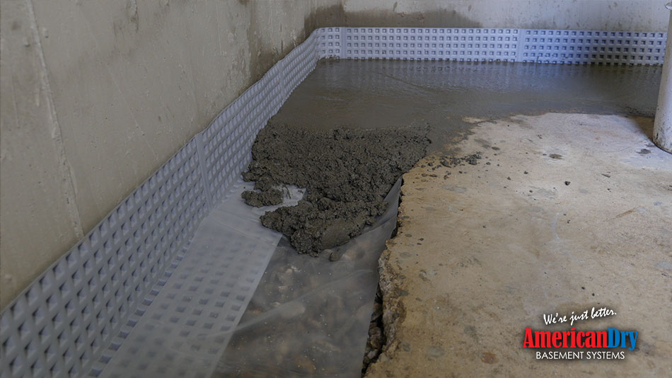 Supercrete mends to an old concrete basement slab.