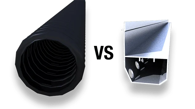 4-in Drainage Pipe vs Gutter Channel